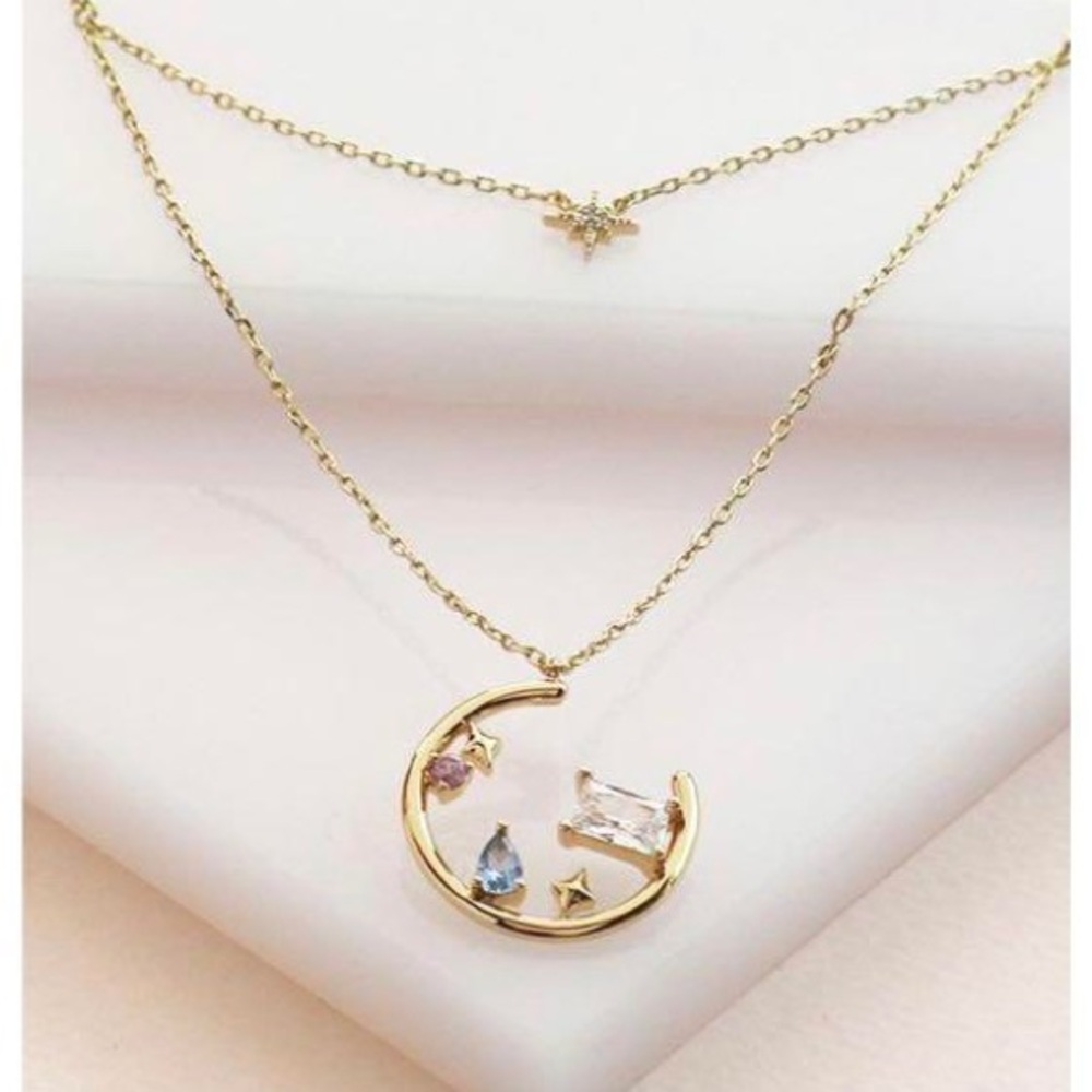 Wanderlust + Co 14k Plated Gold Skylar Gold Layered Necklace